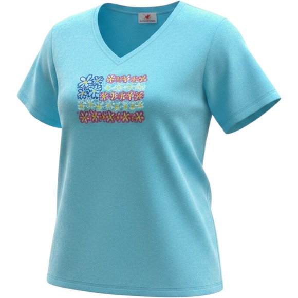 Quacker Factory Other - Quacker Factory 3X Terry Cloth Lounge Set Blue Daisy American Flag 4th of July